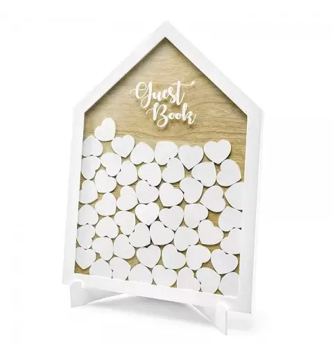 Guest book di legno a forma di casetta 