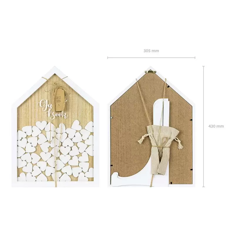 Guest book di legno a forma di casetta 