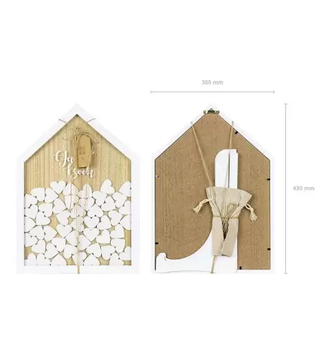 Guest book di legno a forma di casetta 