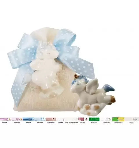 BOMBONIERE UNICORNO SBomboniere unicorno bambino in ceramica