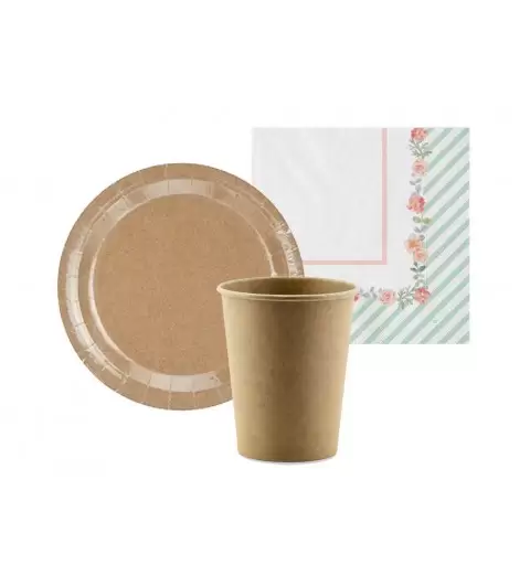 Kit n.2 kraft - coordinato tavola per 12