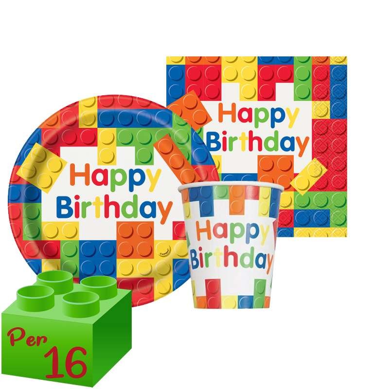 Kit n.2 block party new Lego - coordinato tavola