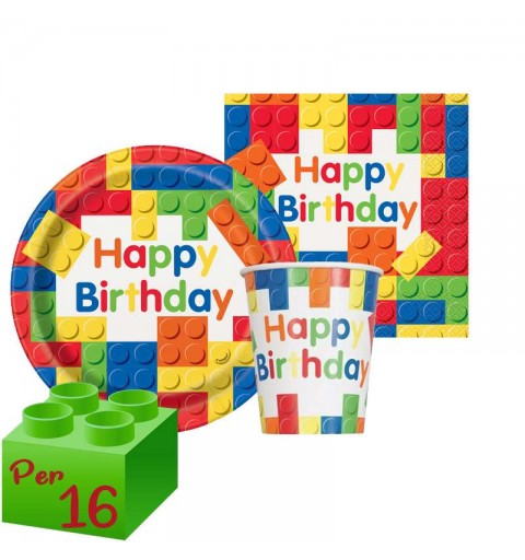 Kit n.2 block party new Lego - coordinato tavola