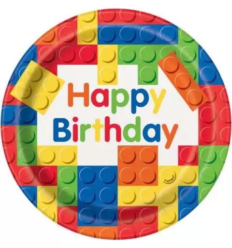 Kit n.3 block party new - set tavola a tema Lego
