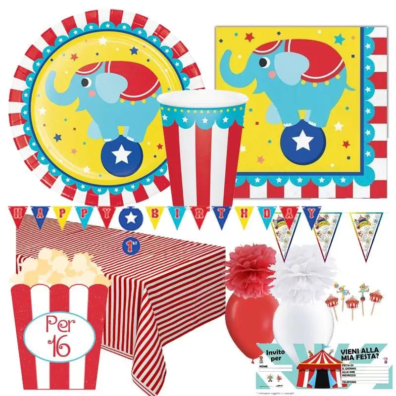 KIT N.61 CIRCO – SET TAVOLA PER 16 PERSONE