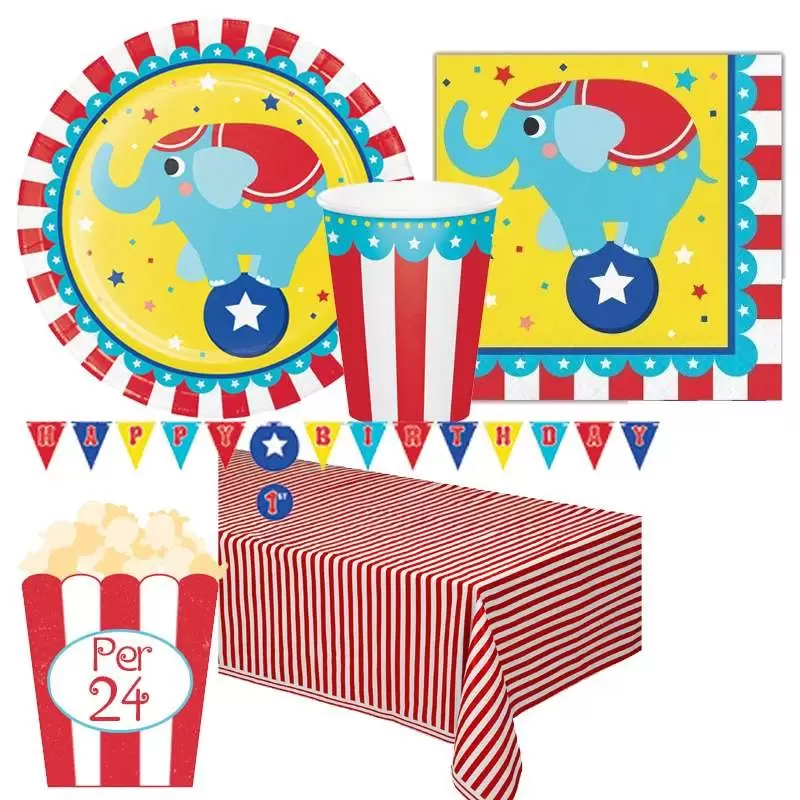 KIT N13 82 PZ COMPLEANNO FESTA TEMA CIRCO