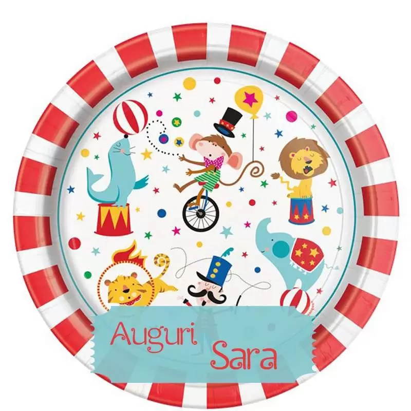 Cialda circo new per torte personalizzabile