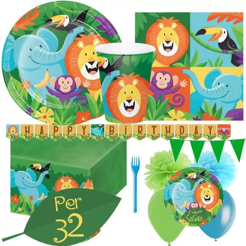 KIT N.63 SAVANA – ADDOBBI TAVOLA ANIMALI DELLA SAVANA