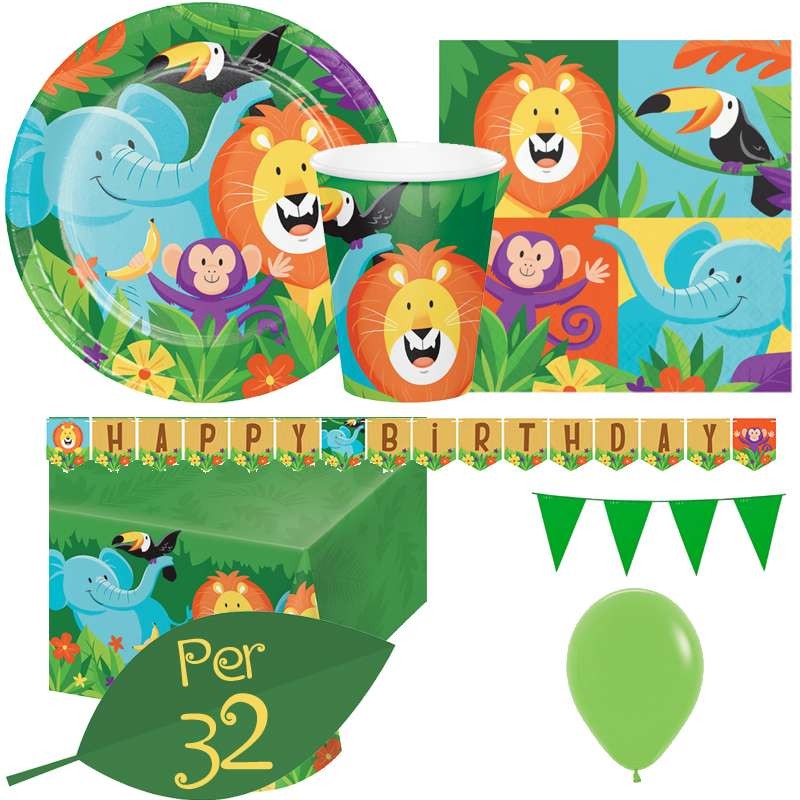 Kit n.27 savana - coordinato festa con palloncini verdi