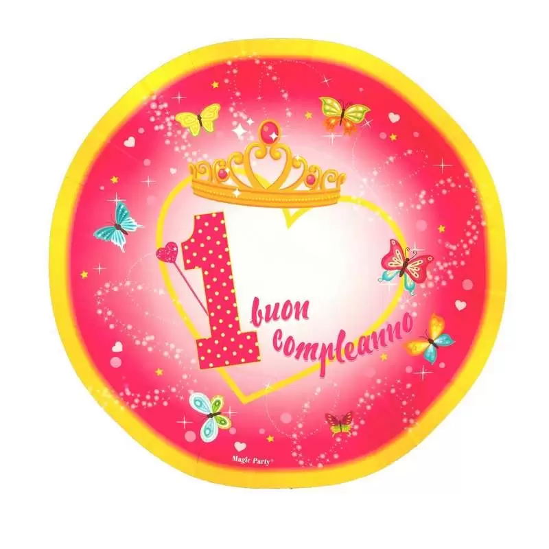 Piatti 1 anno corina rosa - 10 pz