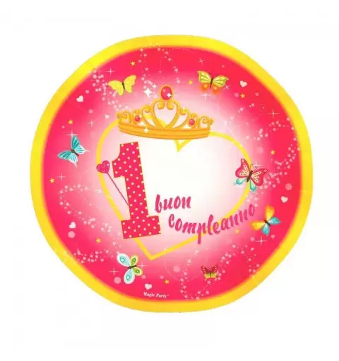 Piatti 1 anno corina rosa - 10 pz