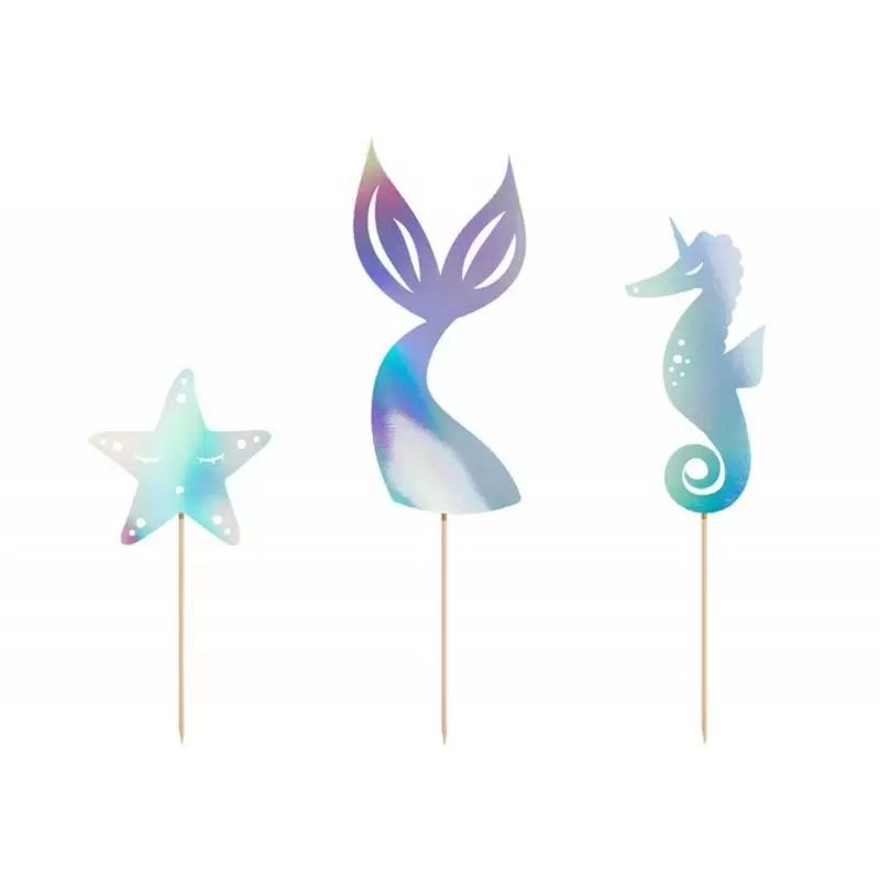Cake topper sirena iridescente