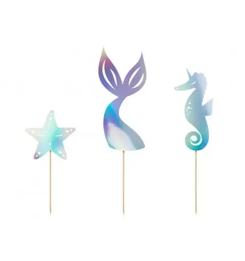 Cake topper sirena iridescente