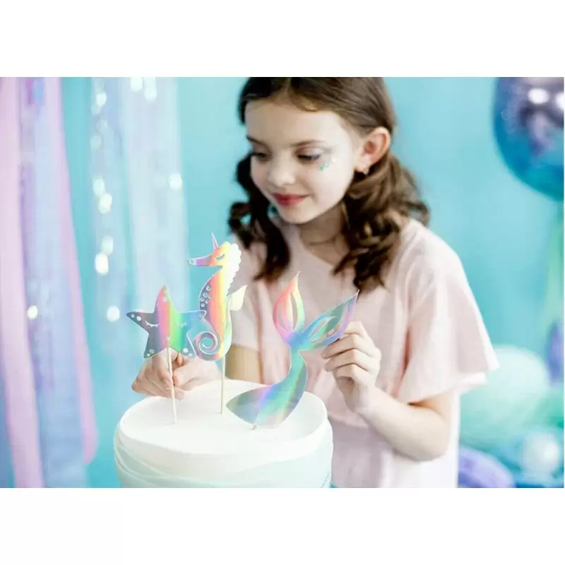 Cake topper sirena iridescente