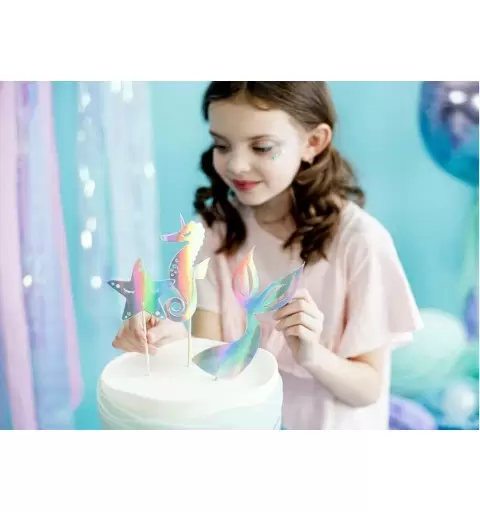 Cake topper sirena iridescente