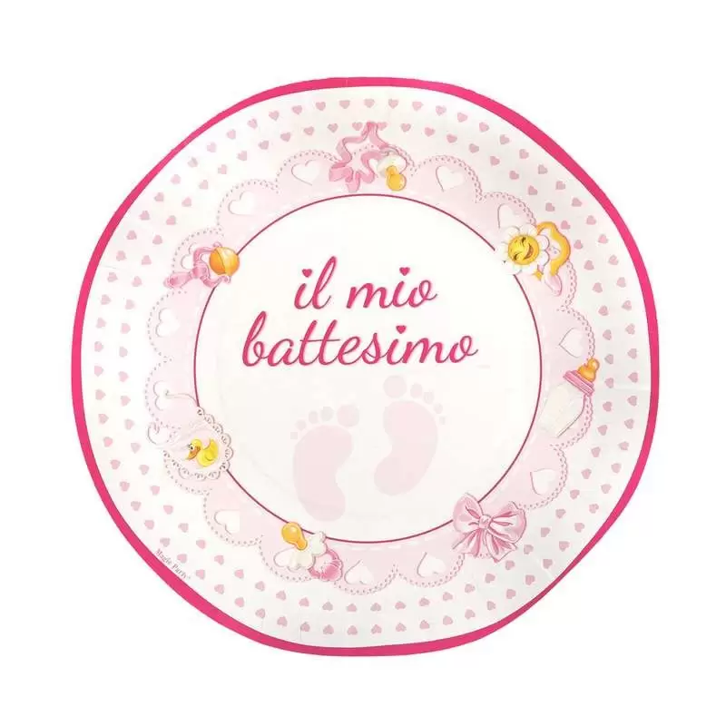 Kit n.54 battesimo piedini rosa - set festa