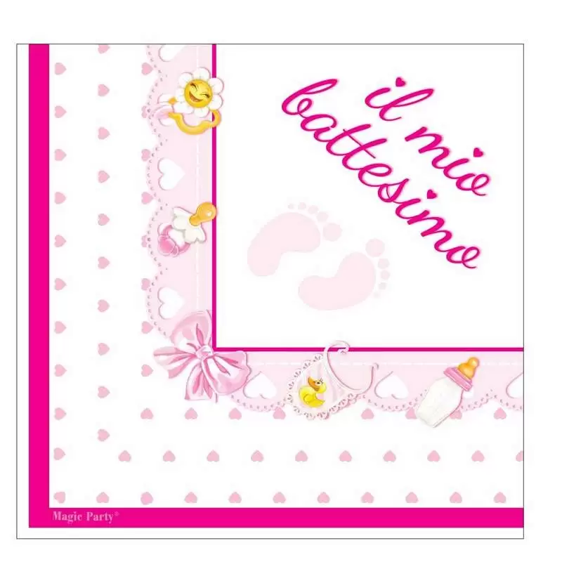 Kit n.54 battesimo piedini rosa - set festa
