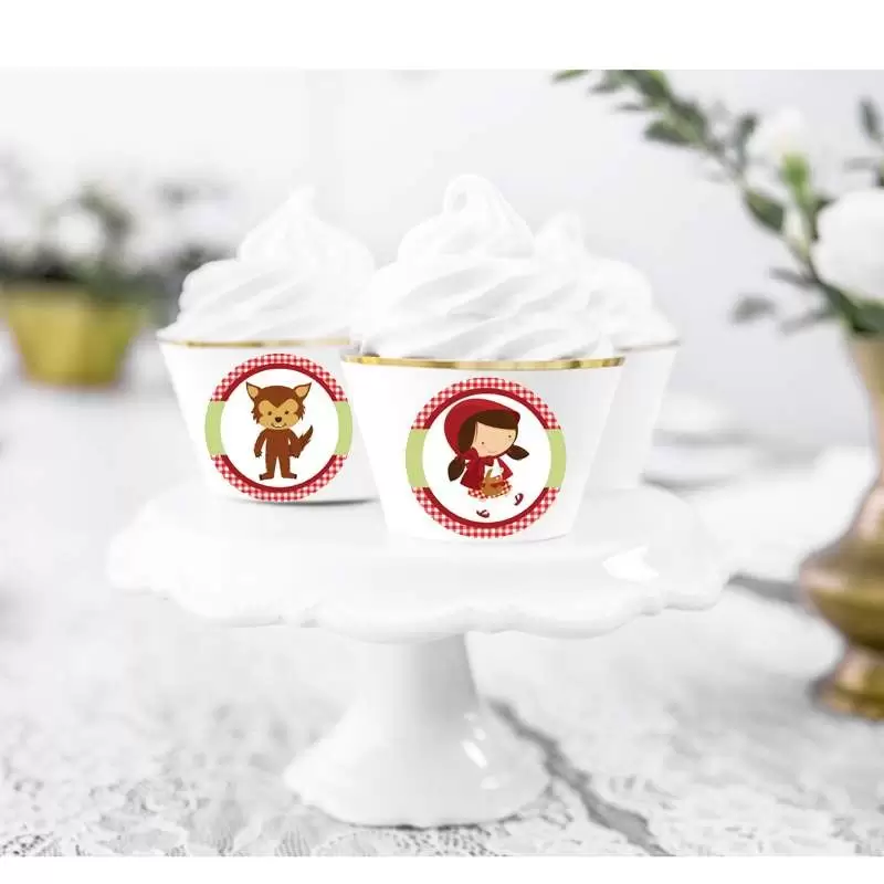 Fascette per muffin e cupcakes Cappuccetto Rosso - con adesivi