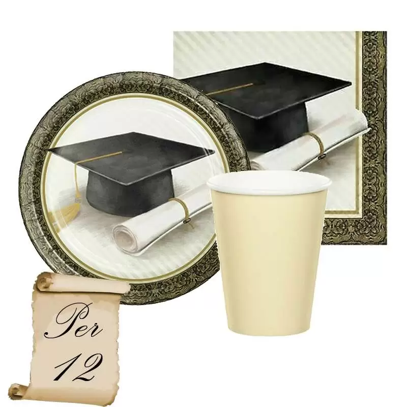 KIT N2 64 PZ PER  FESTA LAUREA SOPHISTICATE 