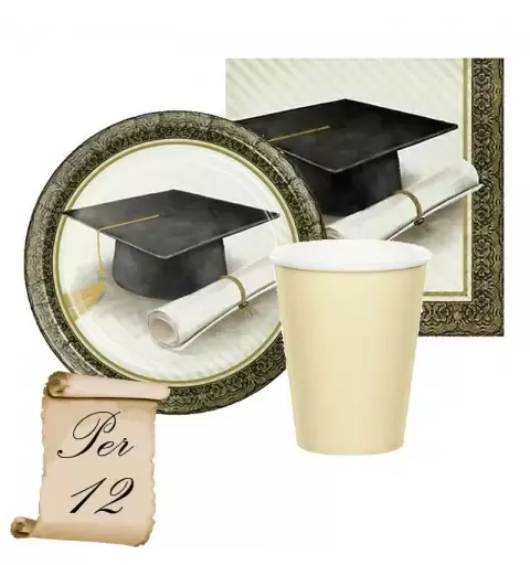 KIT N2 64 PZ PER  FESTA LAUREA SOPHISTICATE 