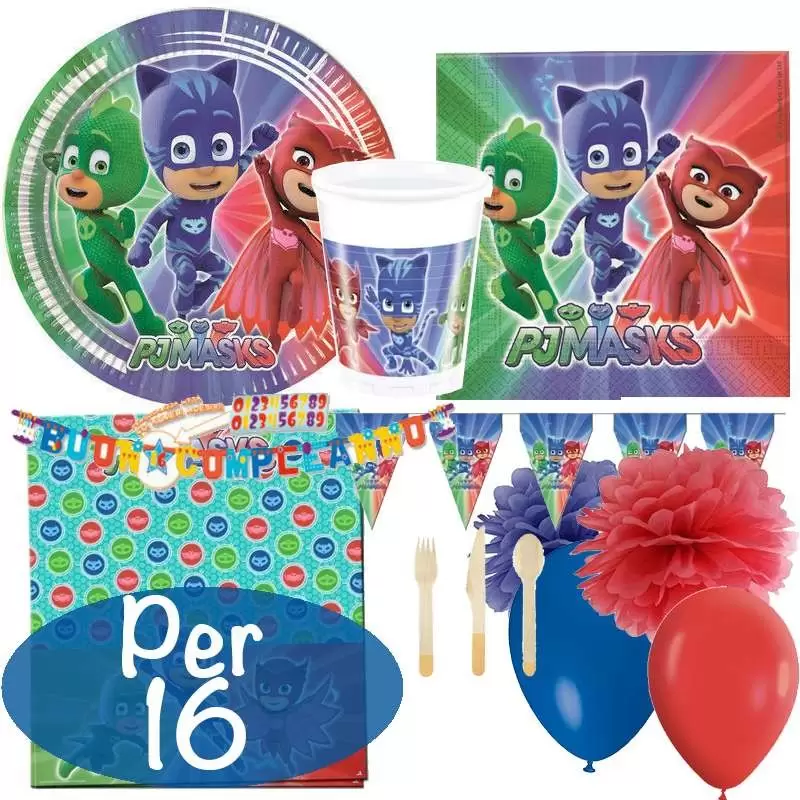 Kit n.71 Super pigiamini Pj masks - con posate di legno