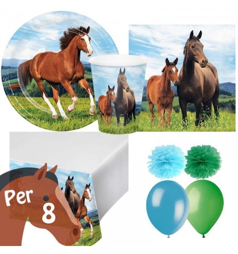 Horse & Pony Coordinato Festa Irpot Kit n 2 Addobbi Cavalli Verde 
