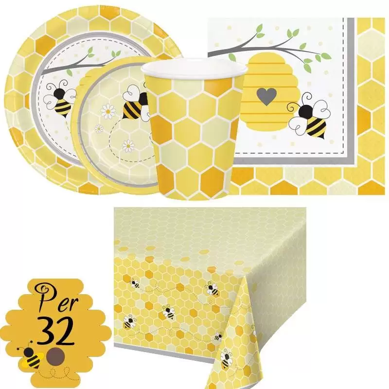 Kit n.42 ape busy bee - coordinato festa a tema