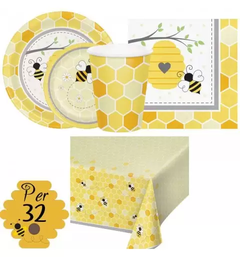 Kit n.42 ape busy bee - coordinato festa a tema