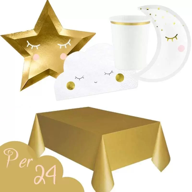 Kit n.16 little star and moon - luna nuvoletta e stelle