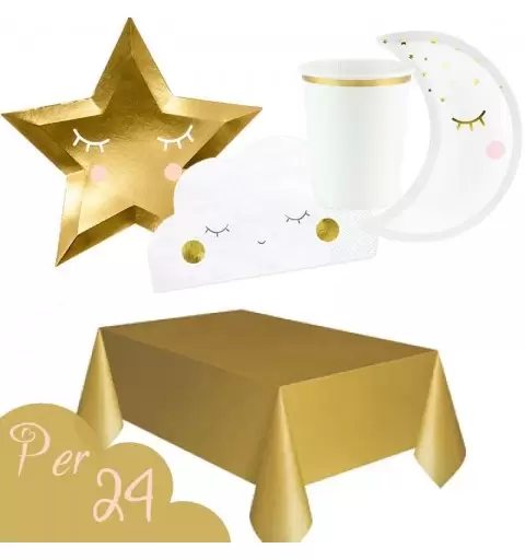 Kit n.16 little star and moon - luna nuvoletta e stelle