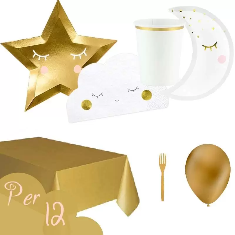 Kit n.6 little star and moon - luna nuvola e stelle