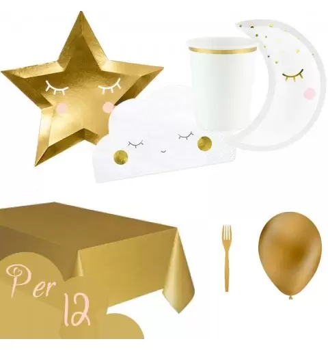 Kit n.6 little star and moon - luna nuvola e stelle