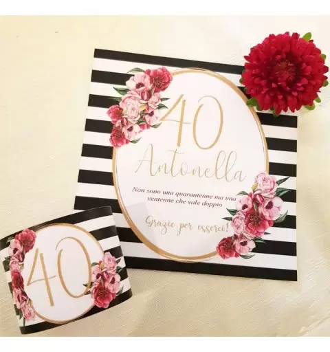 Festa di carta glamour da personalizzare etichette adesivi 30 anni 40 anni