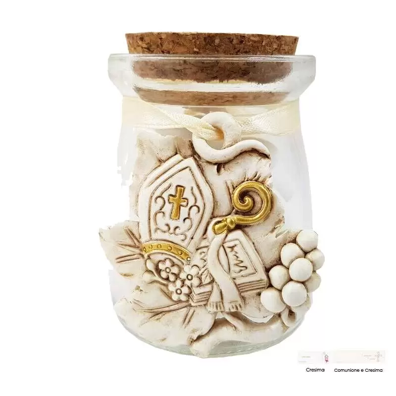 Anforette con decorazione Cresina bomboniere - 12 pz