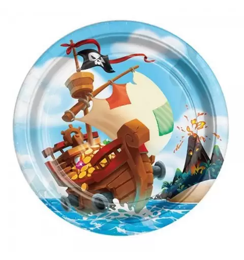 Piatti pirati nero new - 8 pz