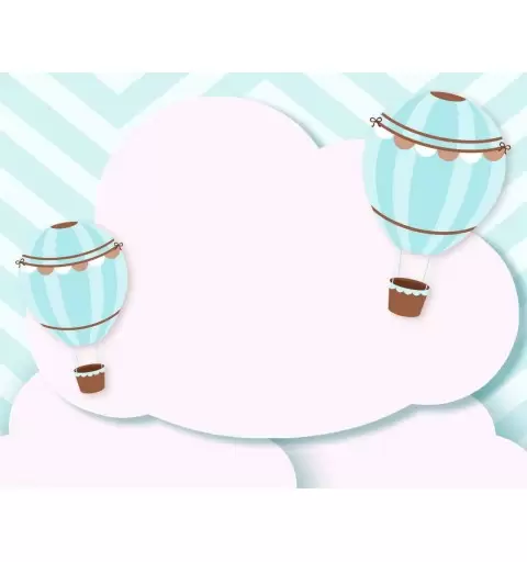 Targhette segnaposto mongolfiera celeste - 9 pz