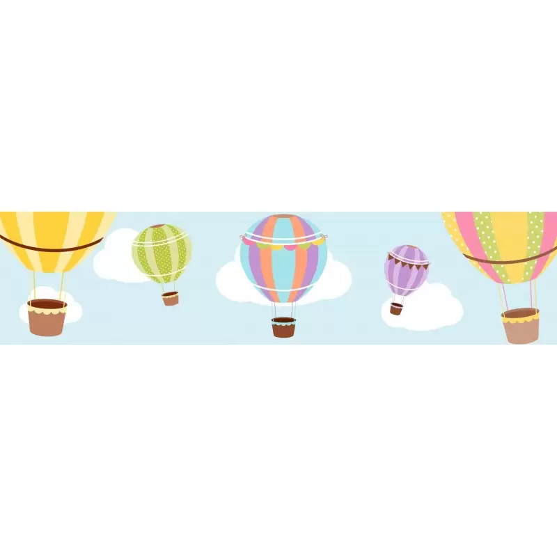 Etichette bottiglia mongolfiere multicolor - 12 pz