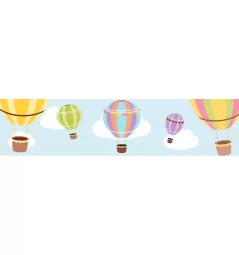 Etichette bottiglia mongolfiere multicolor - 12 pz