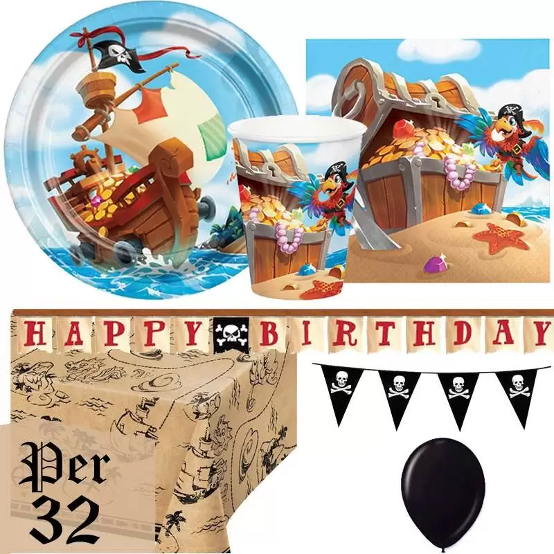 KIT N.27 PIRATI NERO – COORDINATO FESTA A TEMA