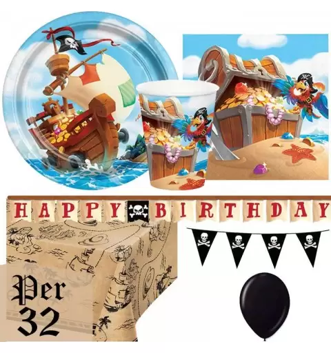 KIT N.27 PIRATI NERO – COORDINATO FESTA A TEMA