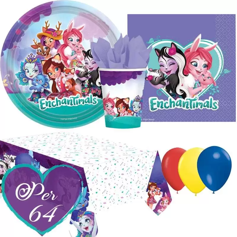 Kit n.4 enchantimals - coordinato tavola per 64 