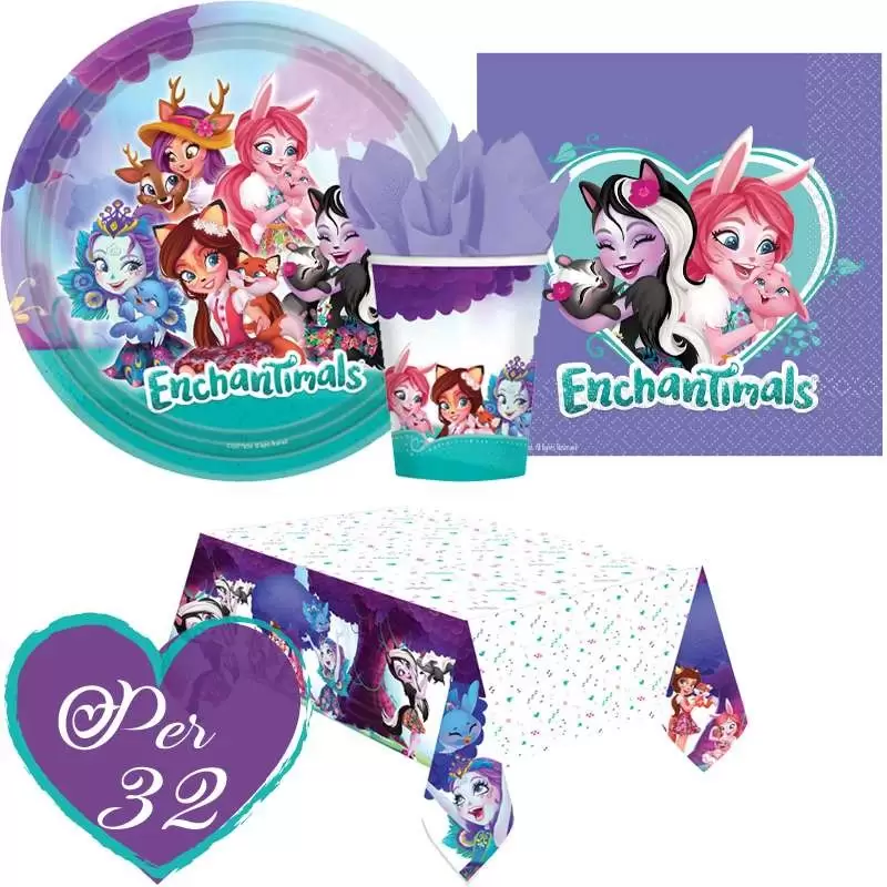 Kit n.16 enchantimals - addobbi e decorazioni festa