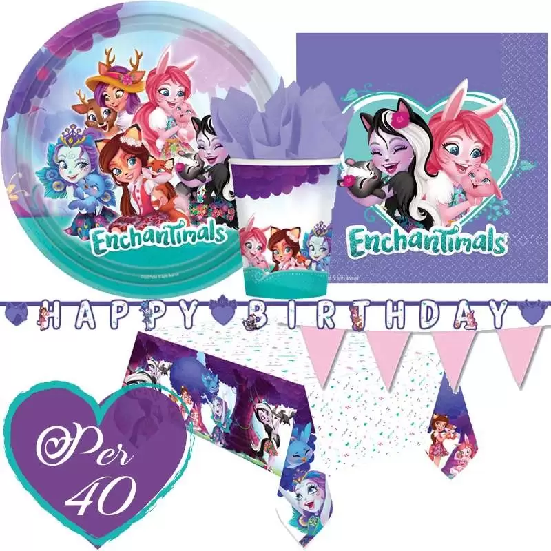 Kit n.17 Enchantimals - addobbi e accessori per festa