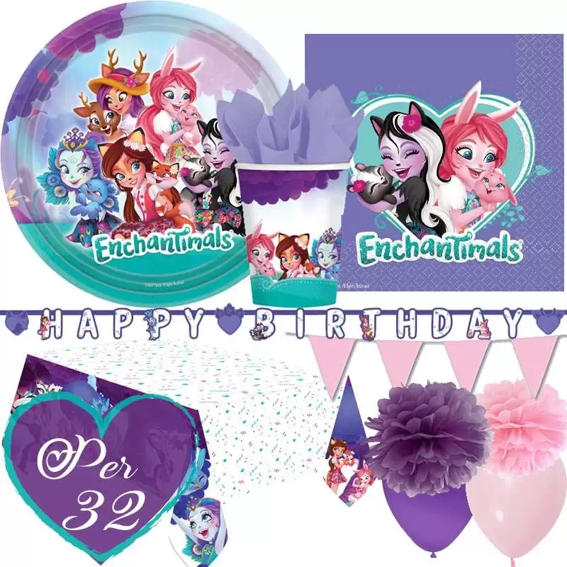Kit n.46 enchantimals - coordinato con palloncini e fluffy