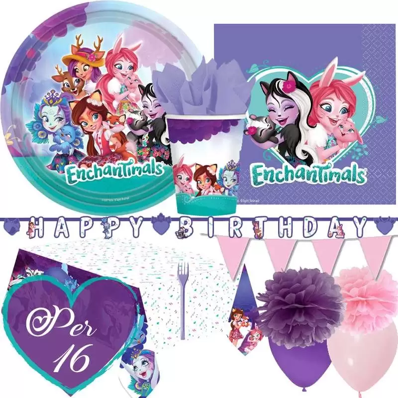 Kit n.54 Enchantimals - set festa per 16