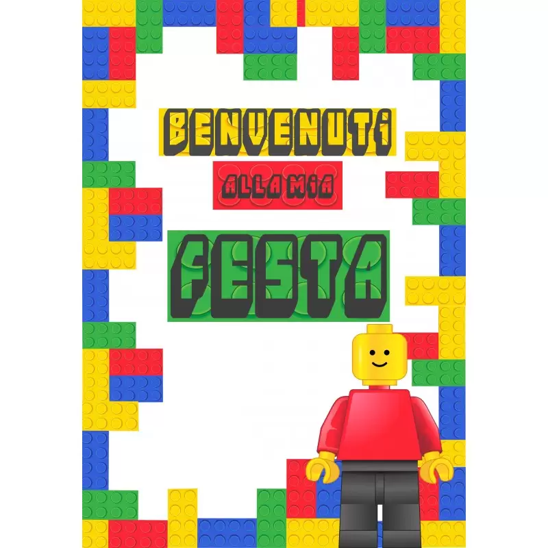 Festa di carta Lego Block party - etichette e adesivi