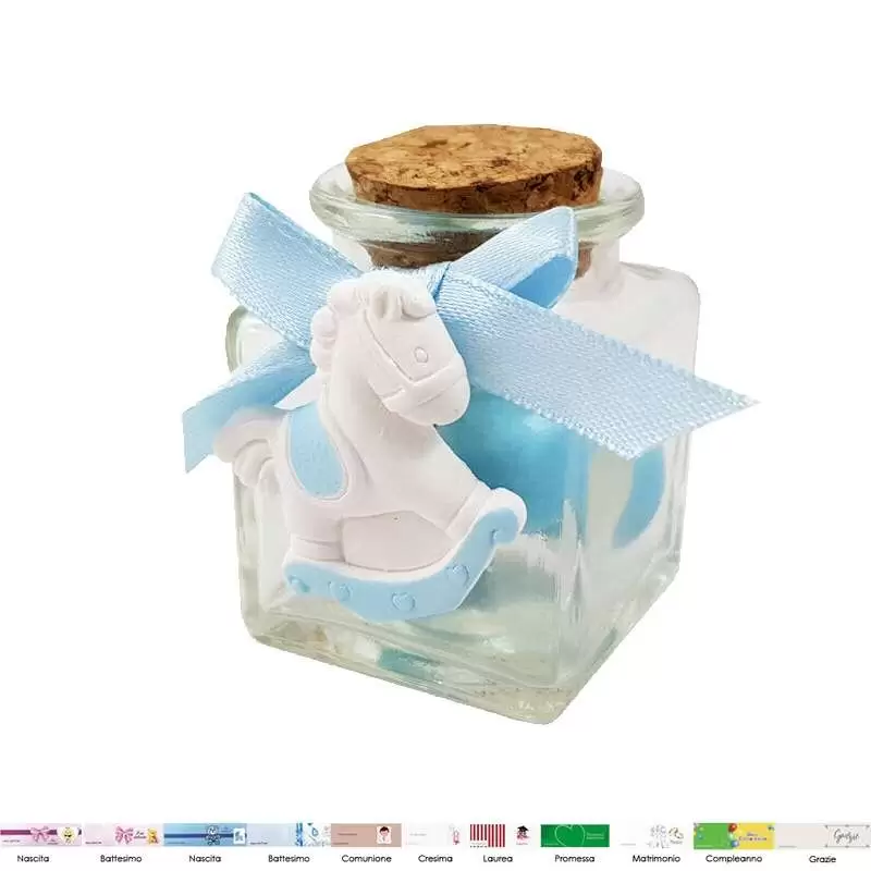 Bomboniere cavalluccio celeste per bambini