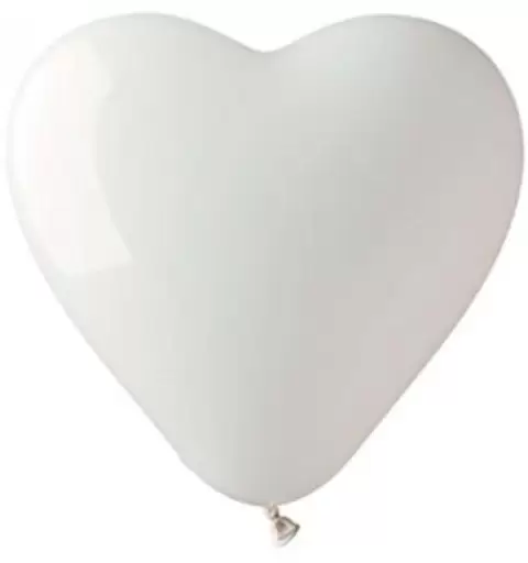 PALLONCINI BIANCHI FORMA CUORE - 5 PEZZI