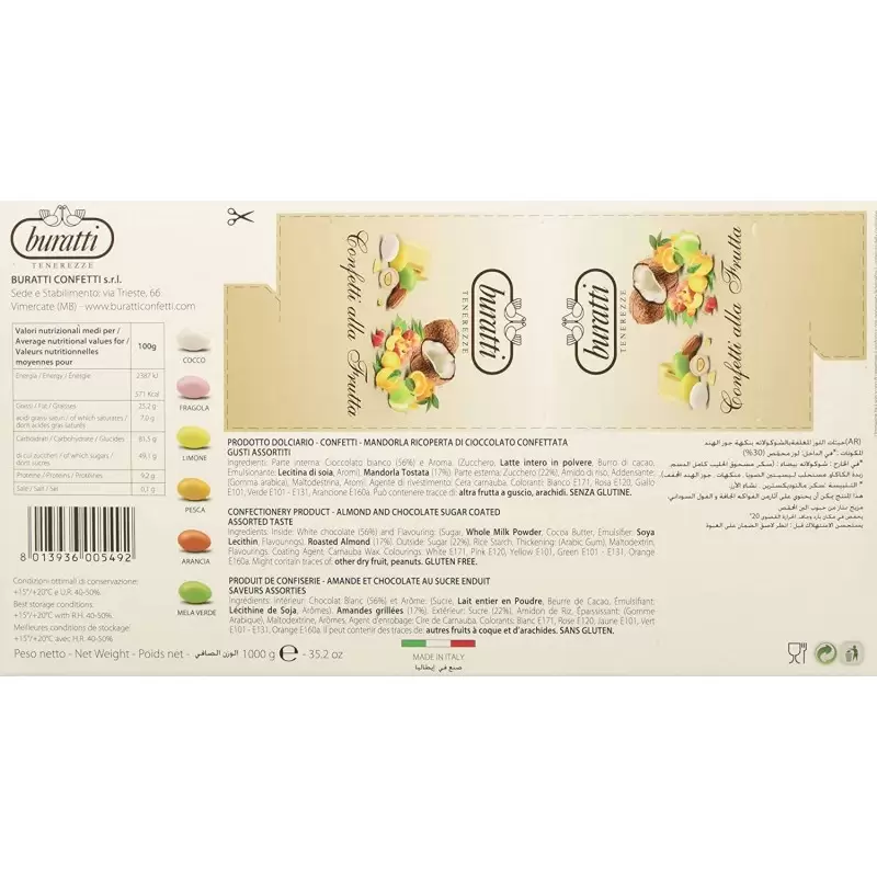 Confetti Buratti tenerezze frutta