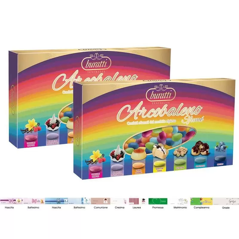 Buratti 2kg di confetti arcobaleno